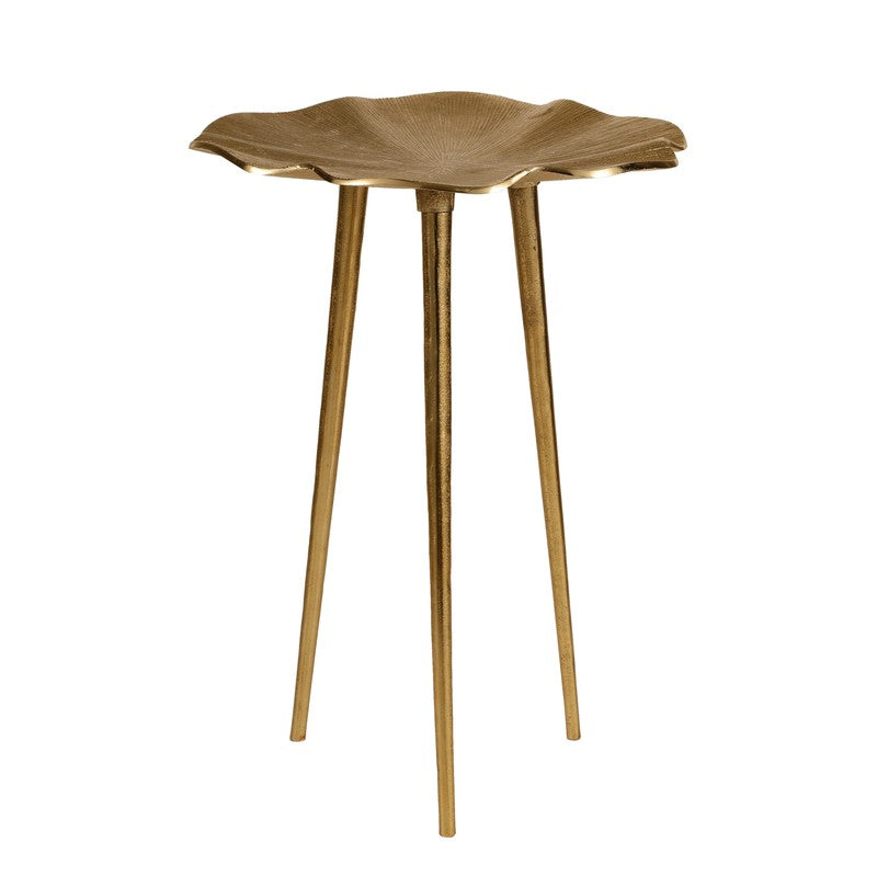 Leaf Form Aluminum Side Table - Gold media 3