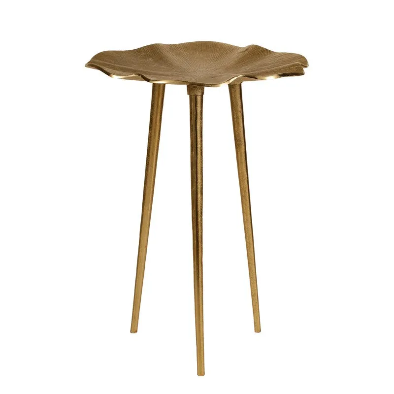 Leaf Form Aluminum Side Table - Gold media 3