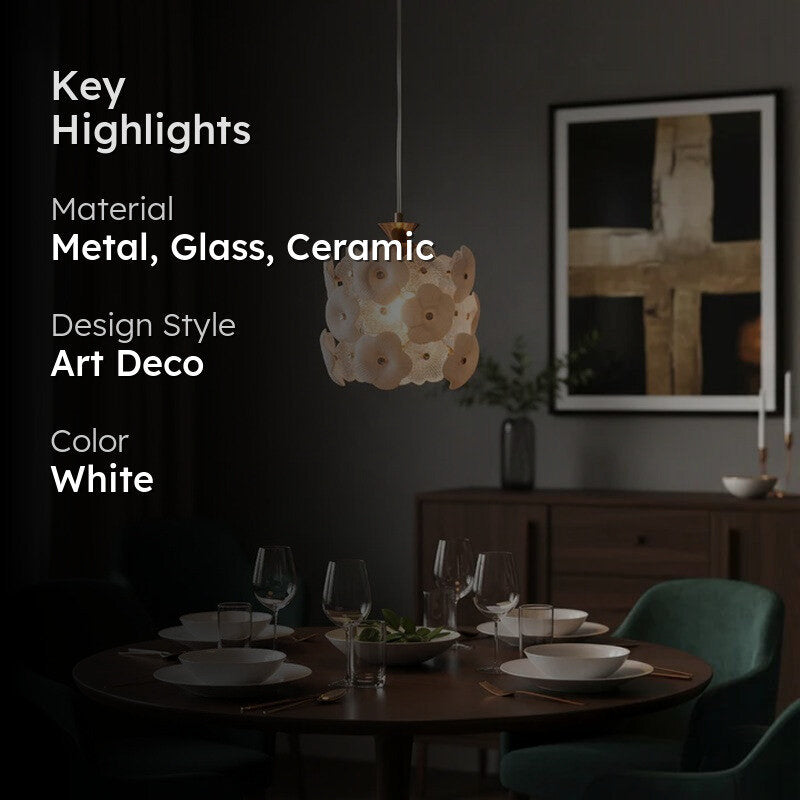 Petal Parade Glass and Ceremic Ceiling Lamp media 2