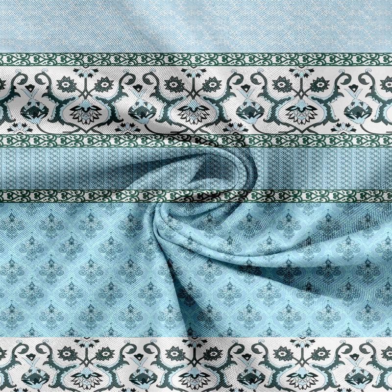 Iris Printed Cotton Bedsheet (Blue) - 120 TC media 5