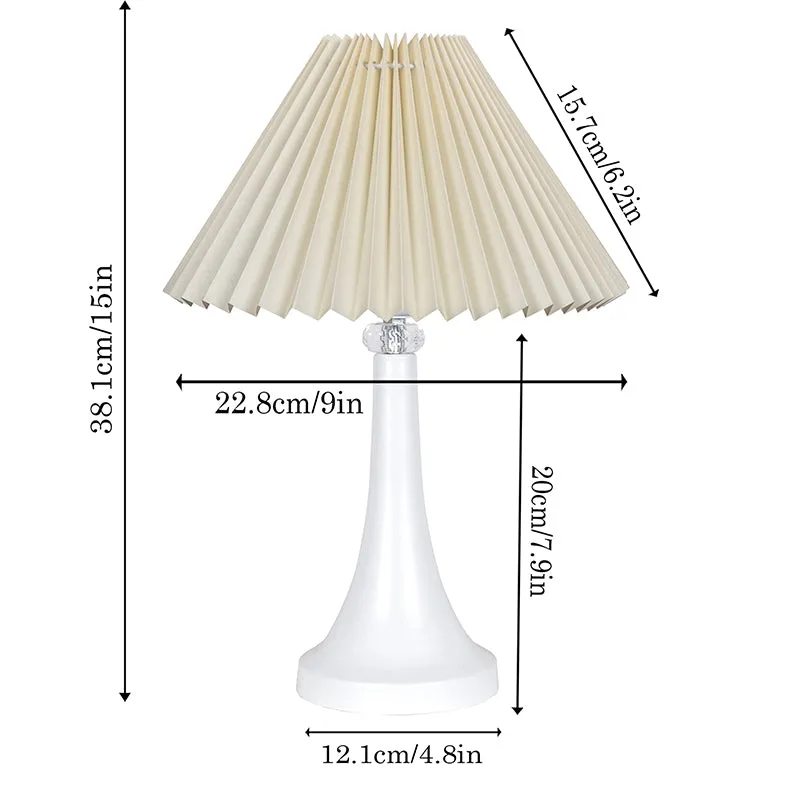 Aneiro French Pleat Metal Table Lamp - Ivory,White media 5