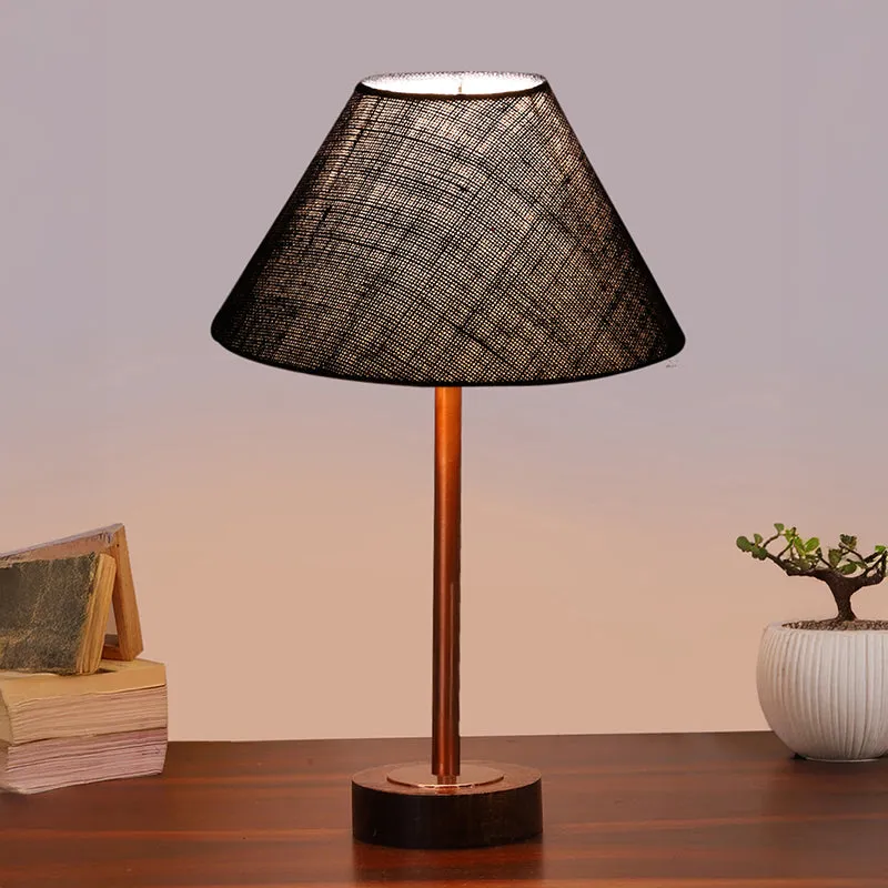 Sienna II Rodin Wooden Table Lamp - Blue,Copper,Brown media 2