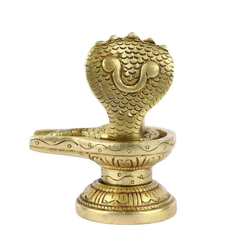 Shivling With Naga Brass Idol media 4