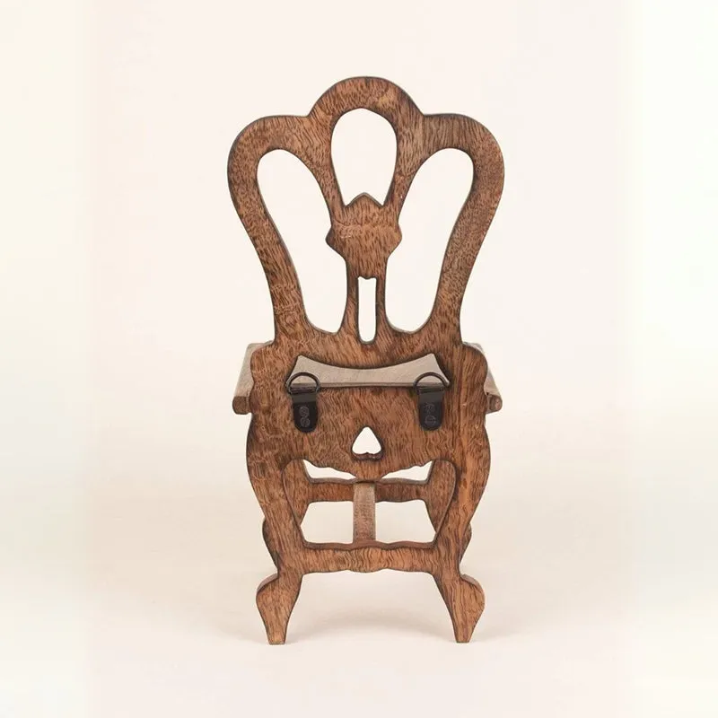 Alice Mini Chair Handcrafted Wooden Wall Shelf media 4
