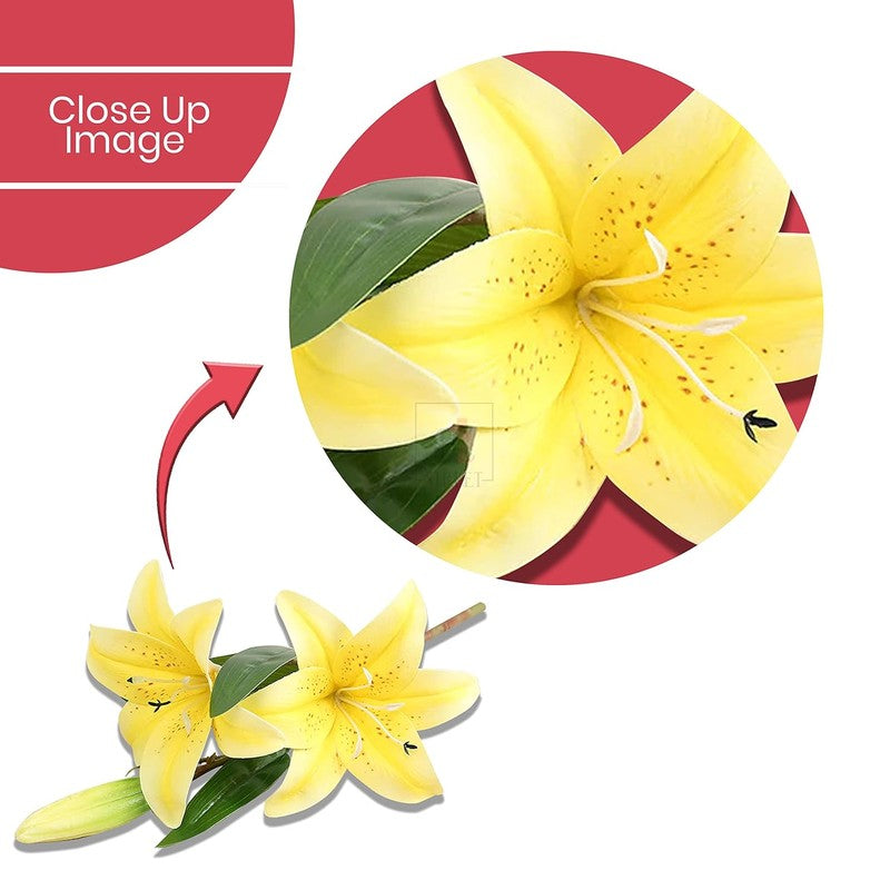 Lilium Amber Silk Floral Sticks - Yellow image 3
