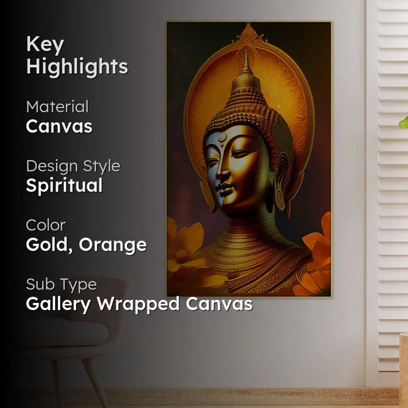Buddha Golden Aura Canvas Wall Painting media 2