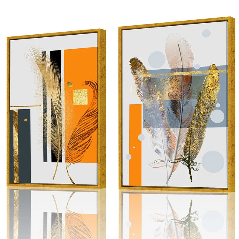 Faint Gild Leaves Wall Art - Set Of Two media 3