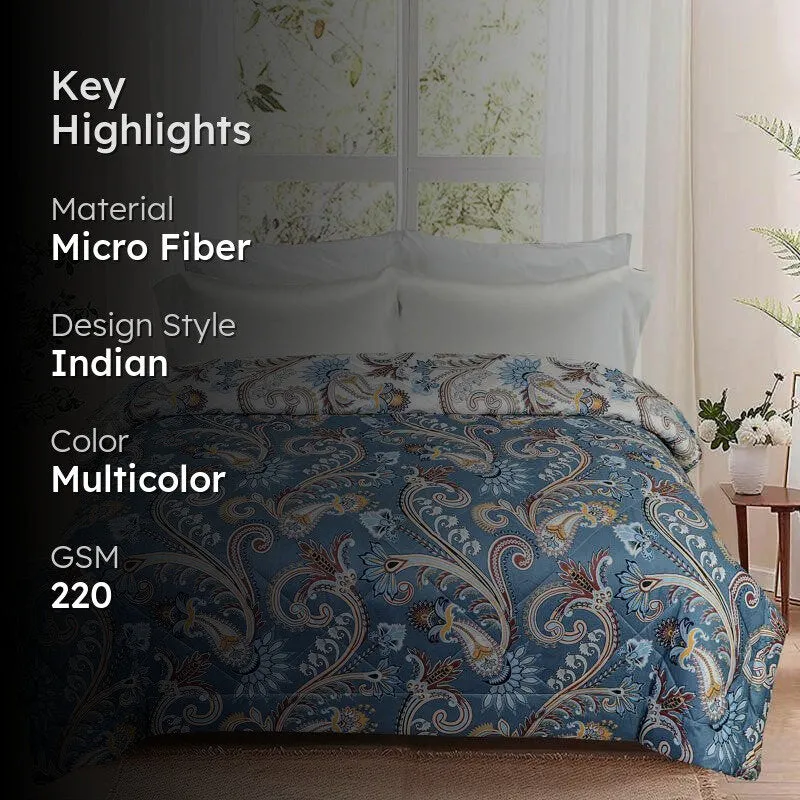 Galo Floral Cotton Reversible Comforter - 220 GSM media 2