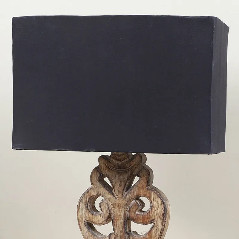 Urbane Deco Mango Wood Table Lamp - Black,Brown media 3