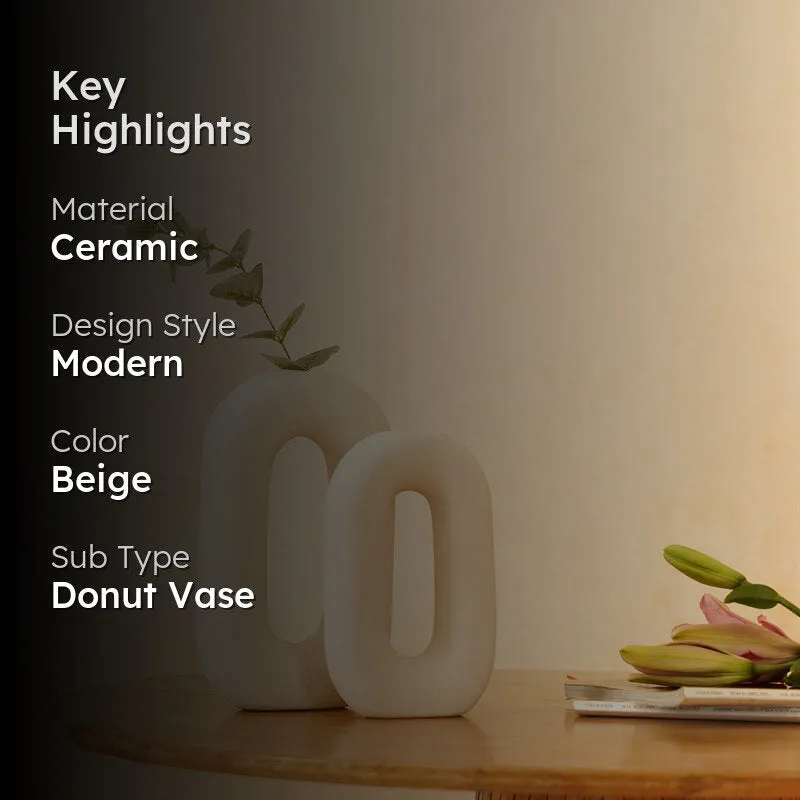 Oura Ceramic Donut Vase - Set Of Two media 2