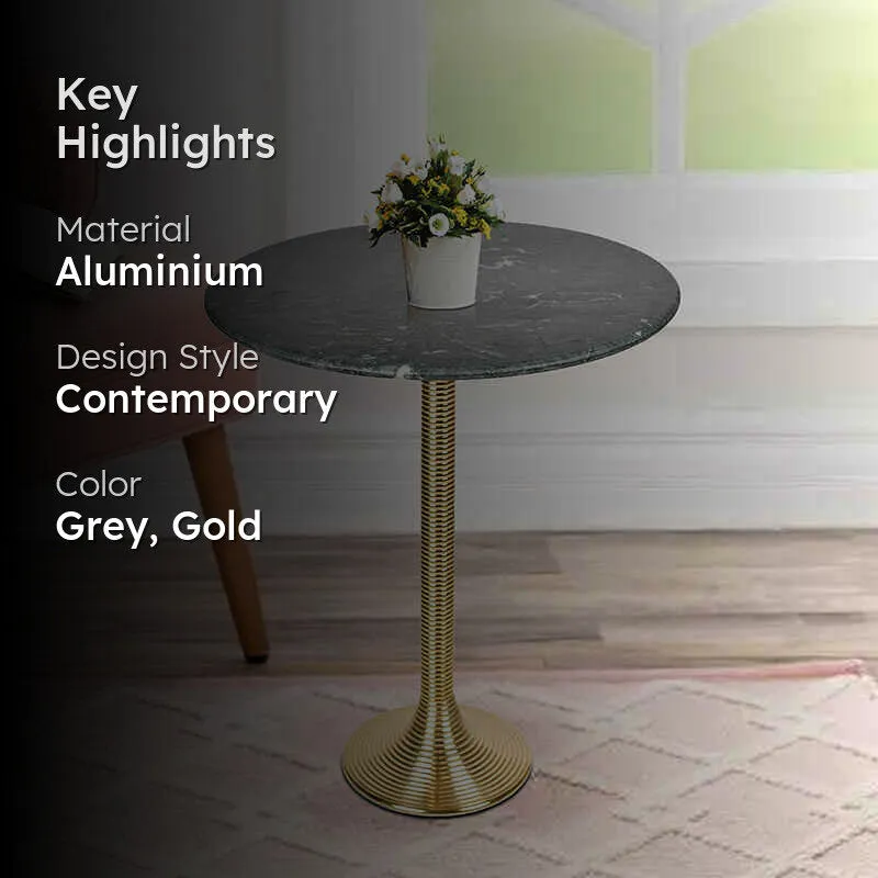 Lava Spire Aluminium & Stone Side Table media 2