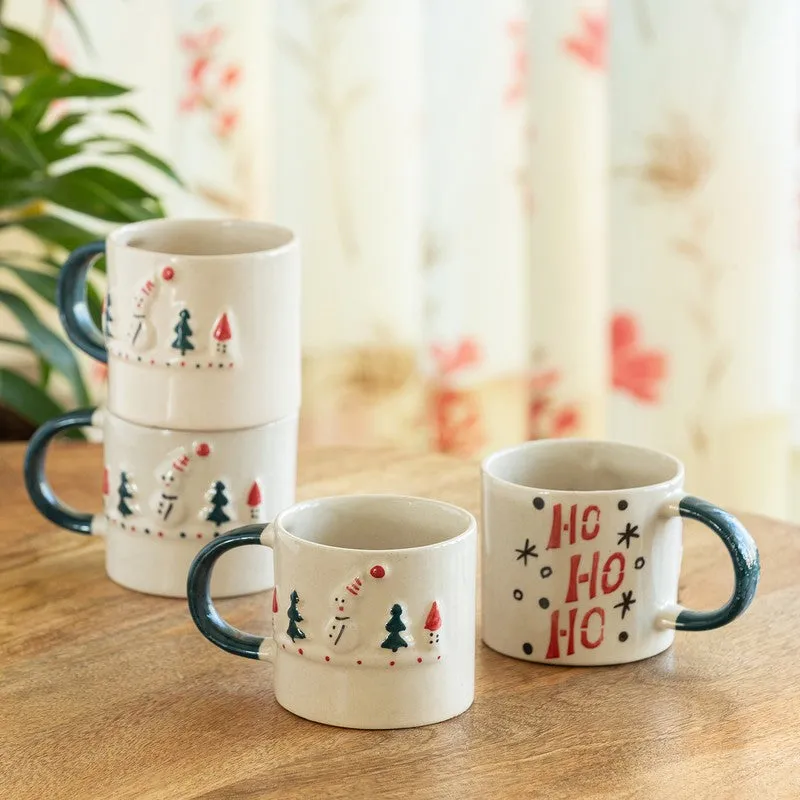Christmas Ceramic Coffee Mug (330 mL Each) - Set Of Four media 1