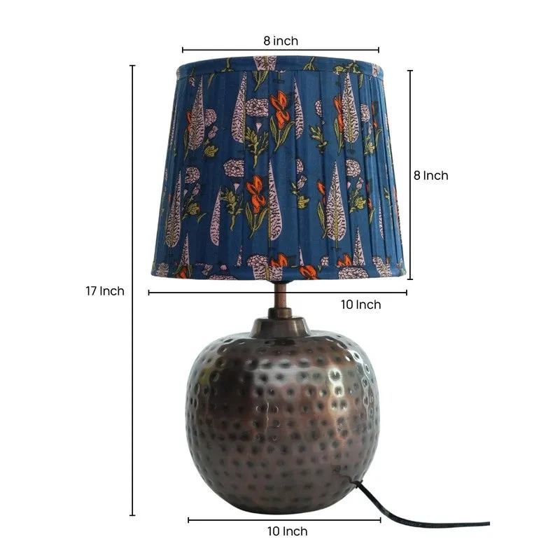 Indigo Whisper Metal Base Cotton Table Lamp - Multicolor media 5