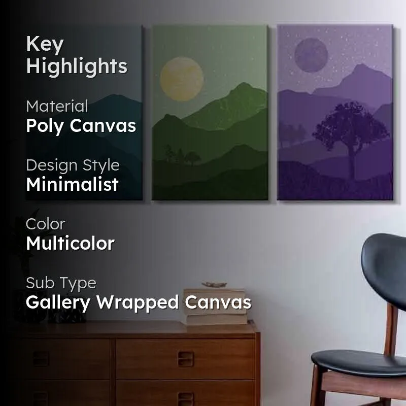 Seclusion Poly Canvas Wall Art - Three Piece Set media 2