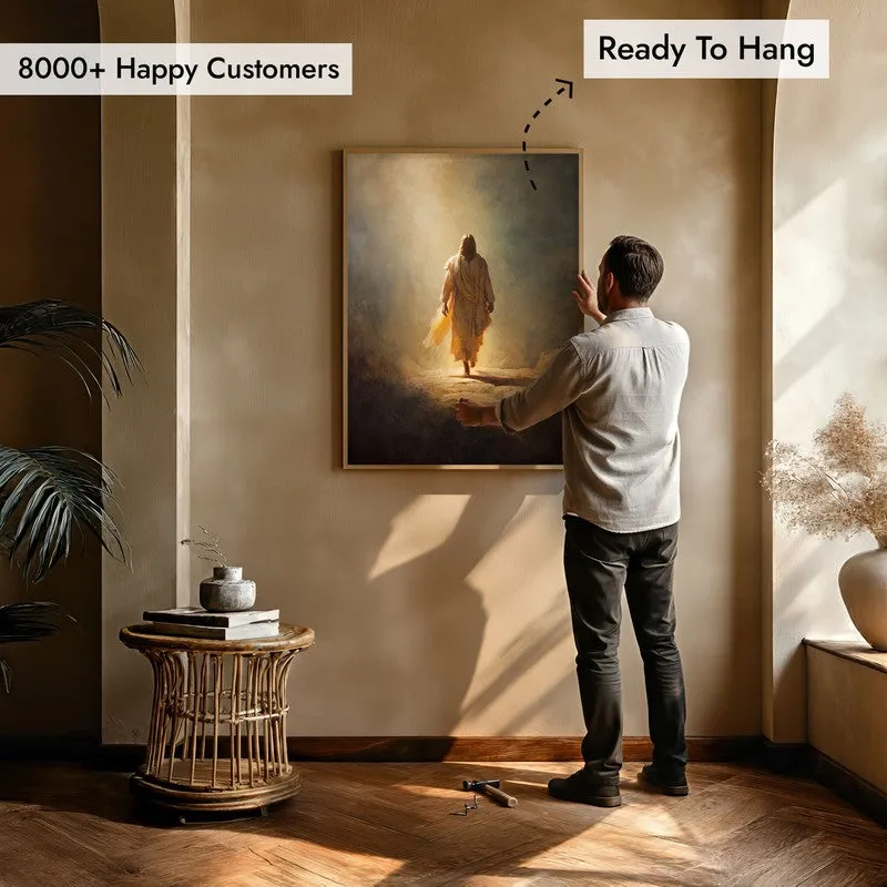 Heavenly Path Archival Paper Wall Painting With Brown Frame media 5