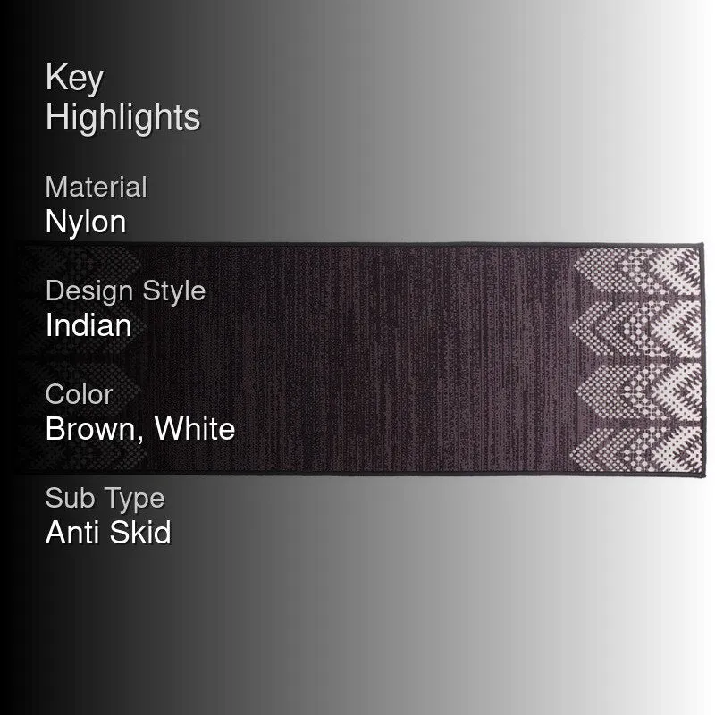 Deep Chevron Nylon Runner Rug - Brown media 2