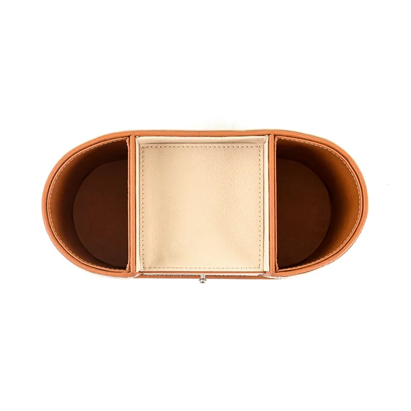 Tisca Curve Faux Leather Desk Organizer - Beige media 7