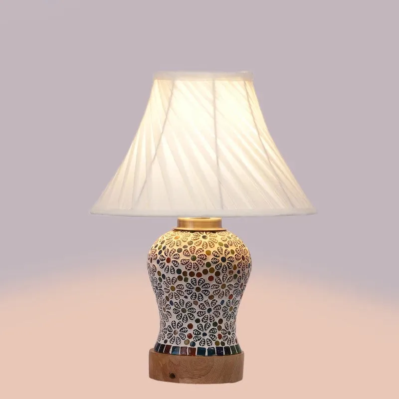 Santora I Pleated Wooden Table Lamp - Multicolor media 6