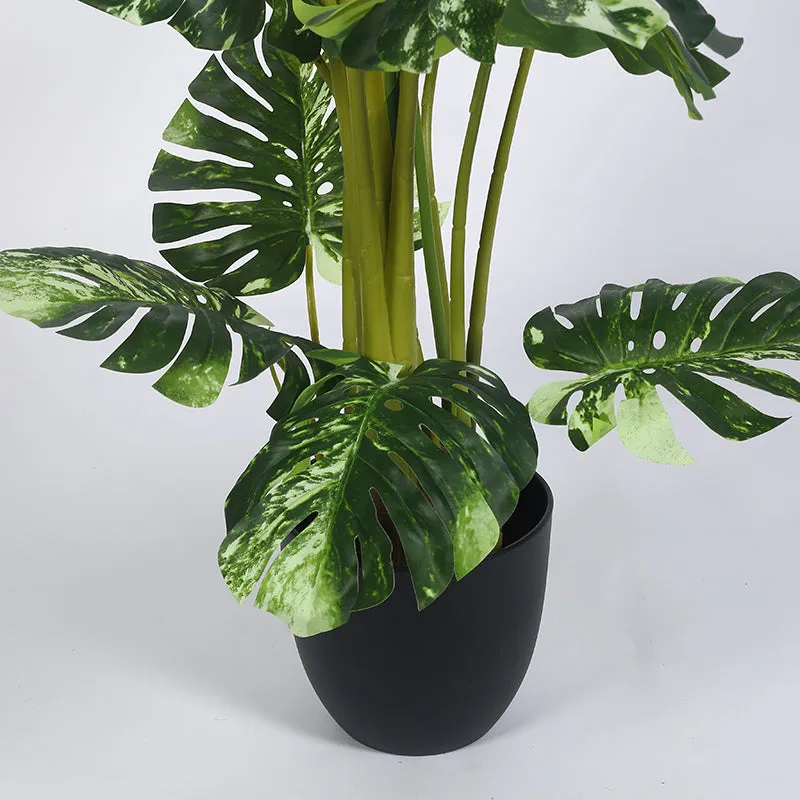 Maison Artificial Monstera With Black Plastic Pot - 4 Feet media 5