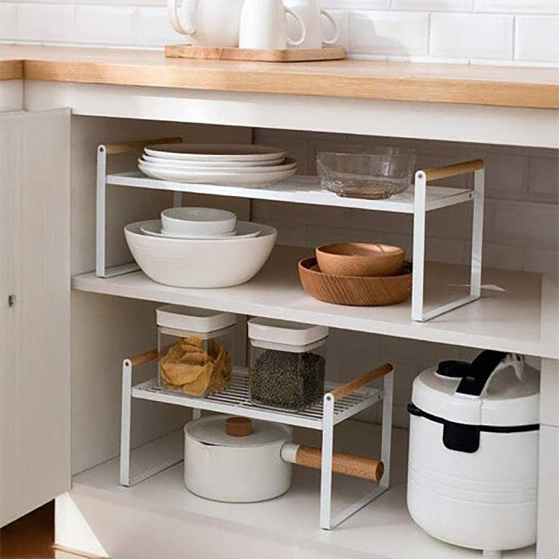 White Kitchen Countertop Riser Table - Space-Saving Organizer media 6