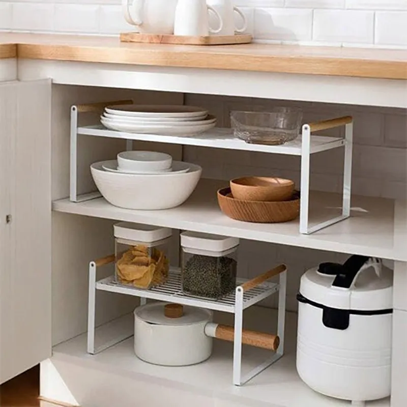 White Kitchen Countertop Riser Table - Space-Saving Organizer media 6