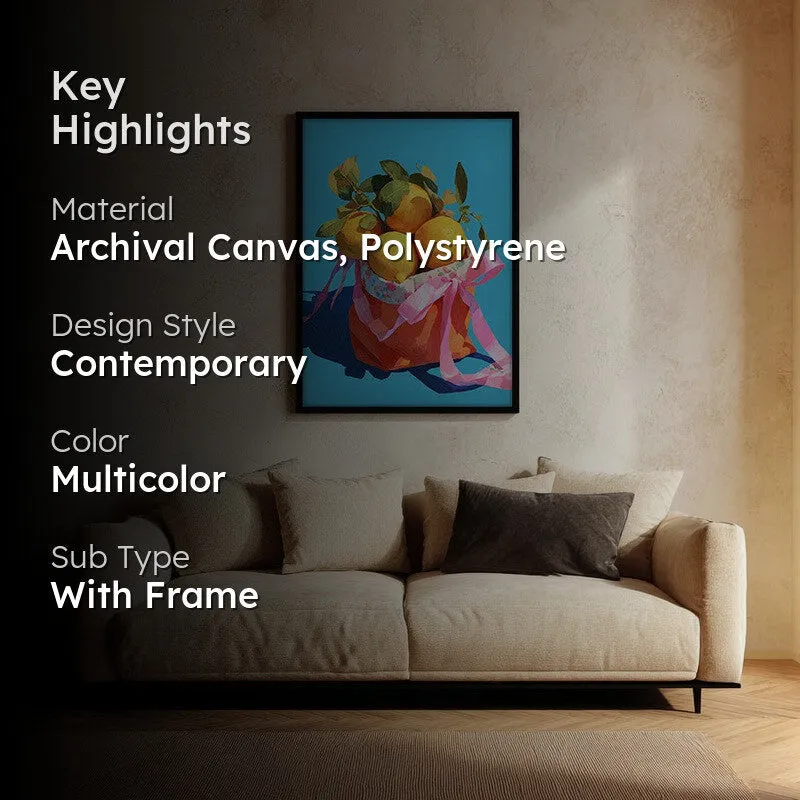Zesty Vivid Canvas Wall Painting - Black Frame media 2