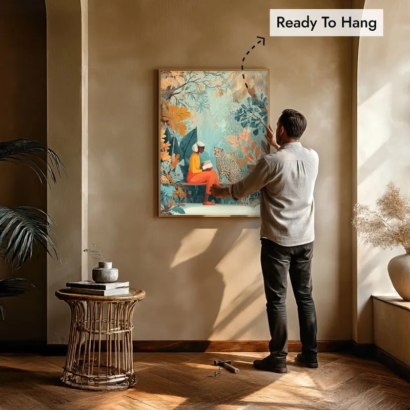 Aurevia Canvas Wall Painting With Brown Frame media 8