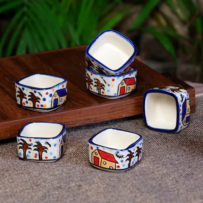 Culinova Ceramic Dip Bowls (Multicolor ,35 mL Each) - Set Of Six media 1