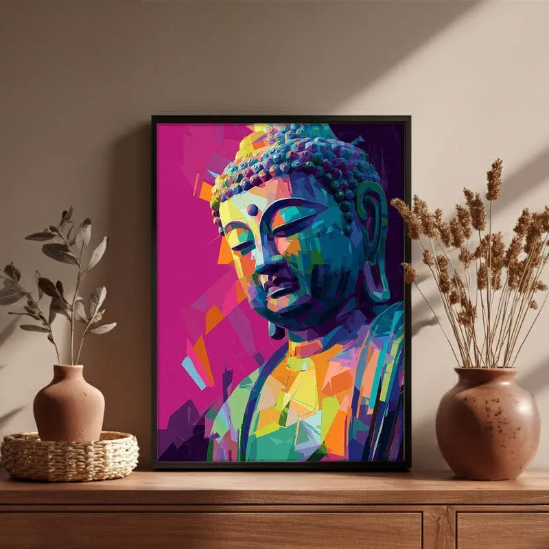 Awakened in Color Buddha Archival Paper Wall Painting With Black Frame media 6
