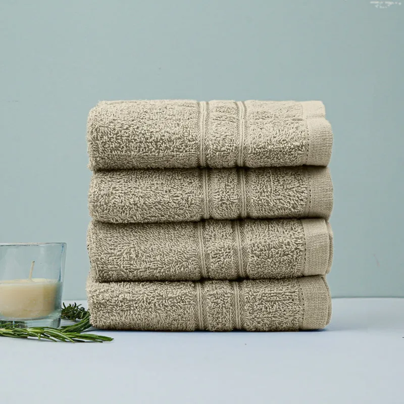 Micro CottonLuxeDry Soothe Face Towel (Brown) - Set Of Four media 1