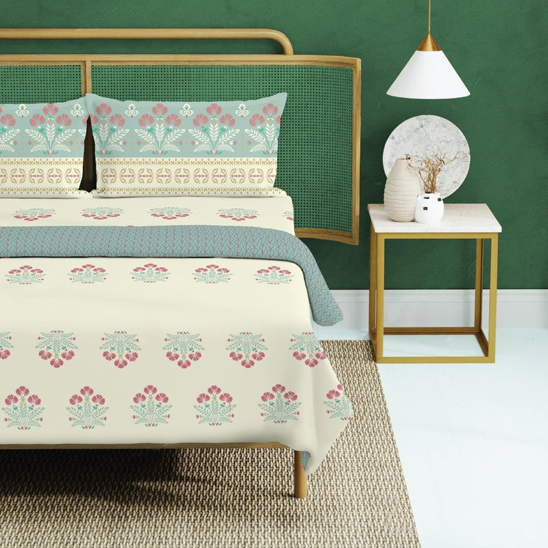 Urban Space Ethnic Blue Cotton Bedding Set (200 TC) - Four Piece Set media 3