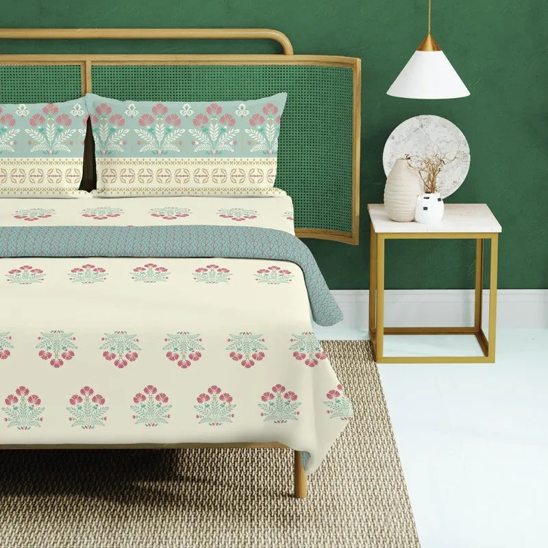 Urban Space Ethnic Blue Cotton Bedding Set (200 TC) - Four Piece Set media 3