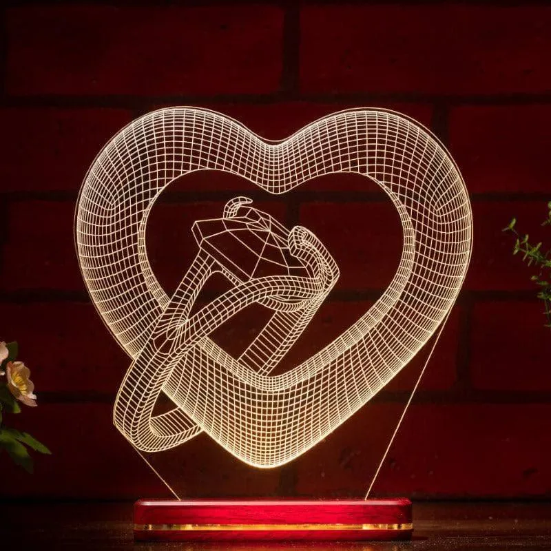 Diamond Ring LED Acrylic Table Lamp - Transparent media 1