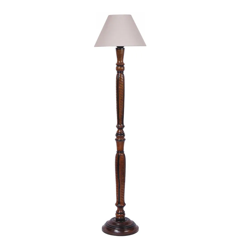 Hima Vintage Wooden Floor Lamp - Grey media 4