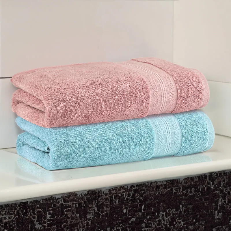 Reign Bath Towel (Pink & Blue) - Set Of Two media 1