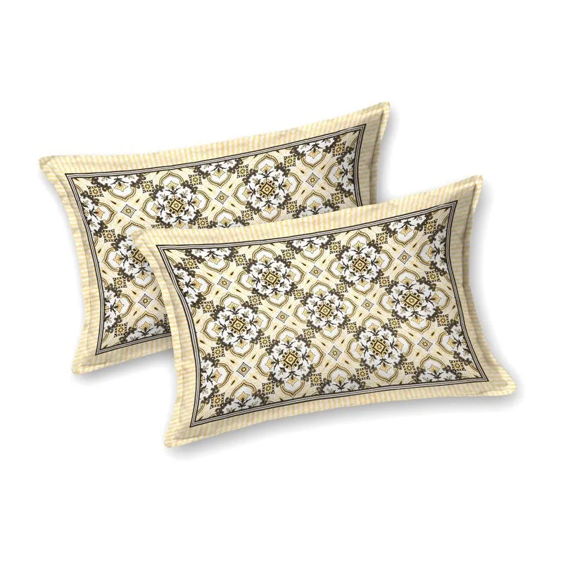 Lineel Cotton Bedsheet (Beige,Brown) - 240 TC media 4
