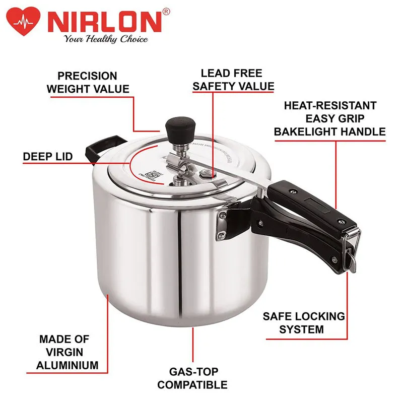 Nirlon Pressure Cooker - 5000 mL/ 10 Inches media 5