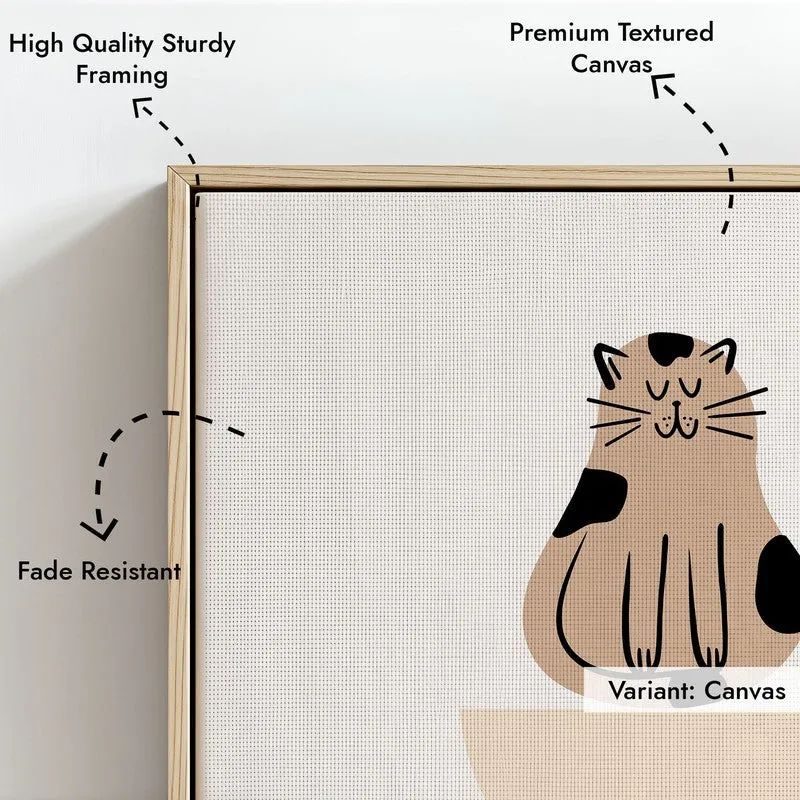 Whiskers Archival Canvas Wall Art - Natural Brown Frame media 6