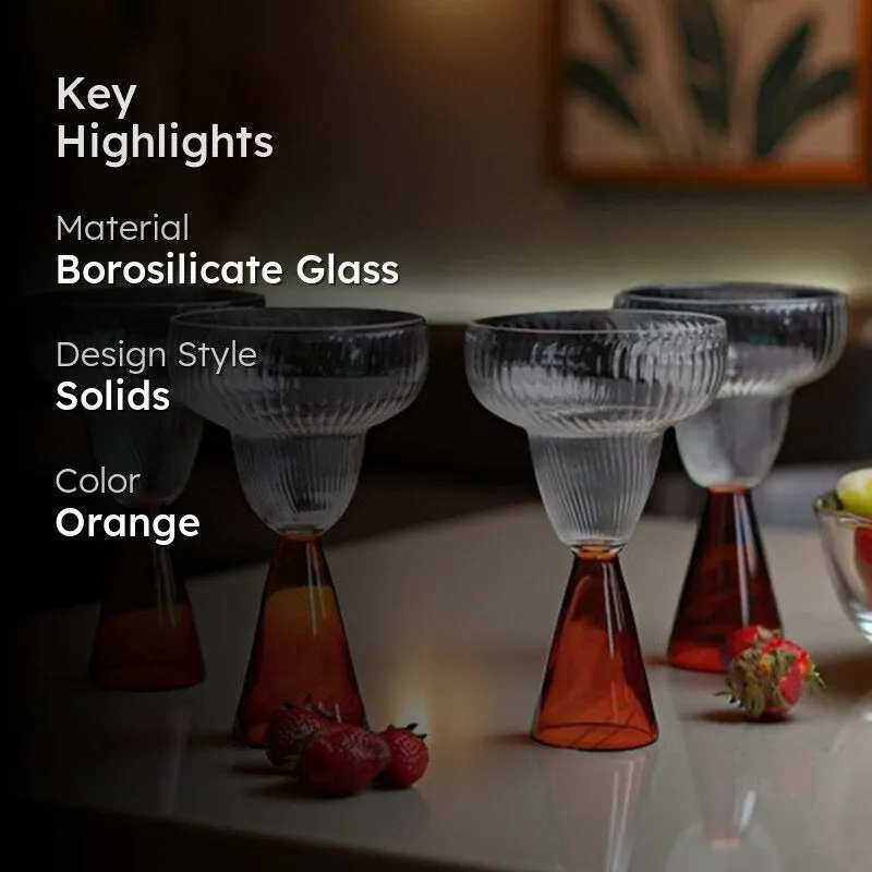 Golden Touch Goblet Cocktail Glass(240 mL) - Set Of Four media 2