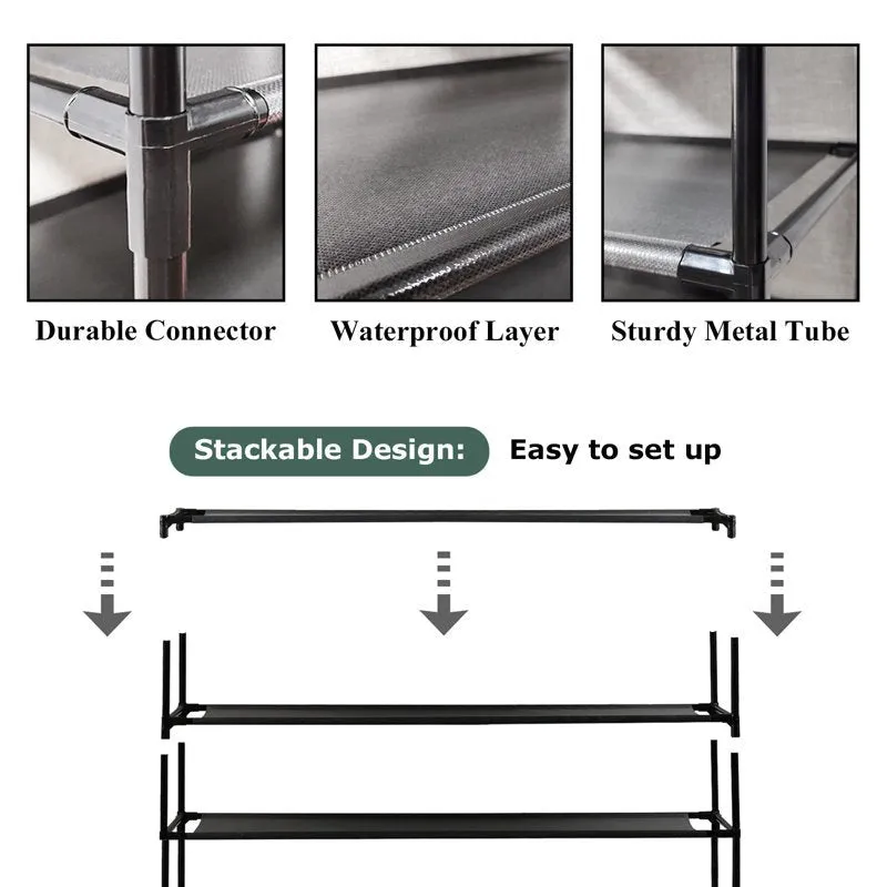 Optimized Metal Shoe Rack - Black media 4