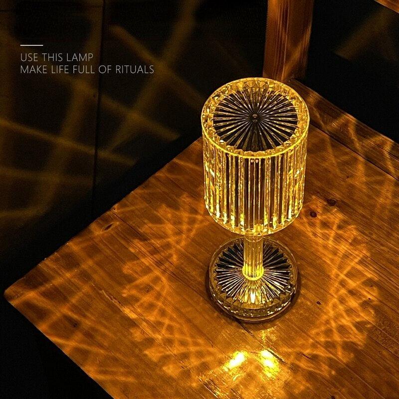 Opal Light Painted Crystal LED Table Lamp - Transparent media 4