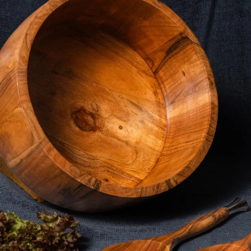 Aurelia Wood Salad Bowl with Serving Spoons (2750 Ml) - Three Piece Set media 10