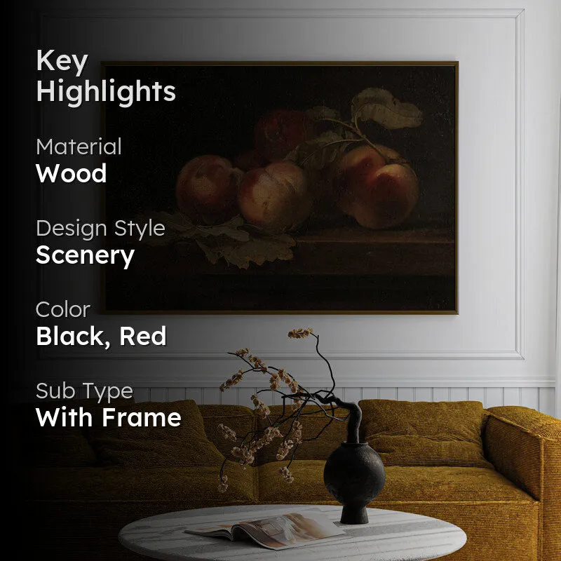 Shadows & Fruits Wood Wall Art With Frame - Black media 2