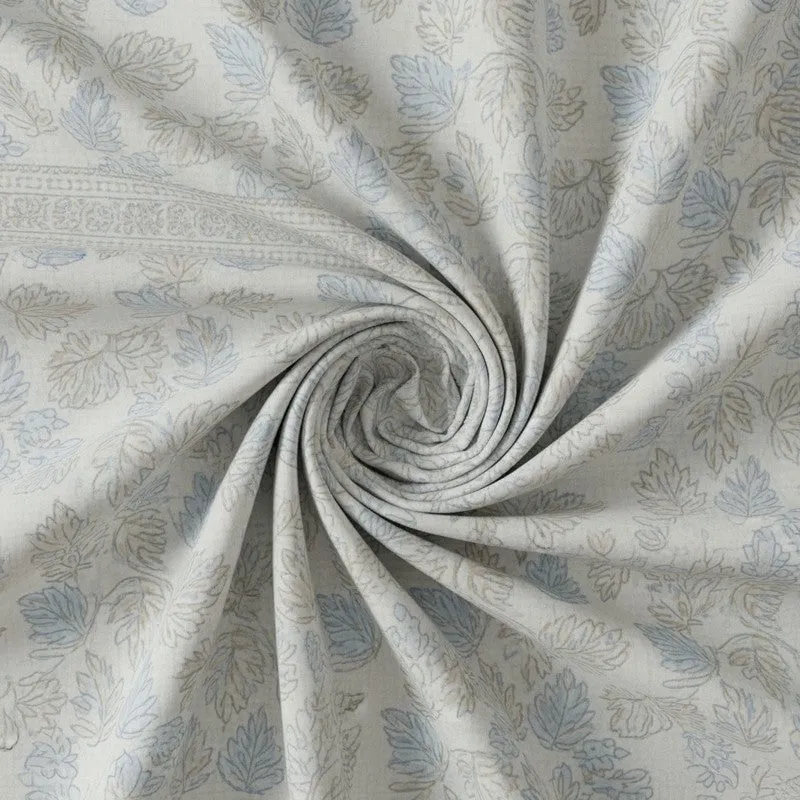 Nistara Floral Cotton Bedsheet (Blue) - 144 TC media 5
