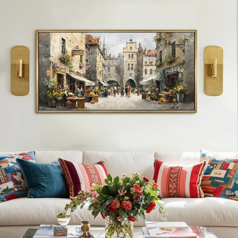 Townscape Canvas Wall Painting With Frame media 1