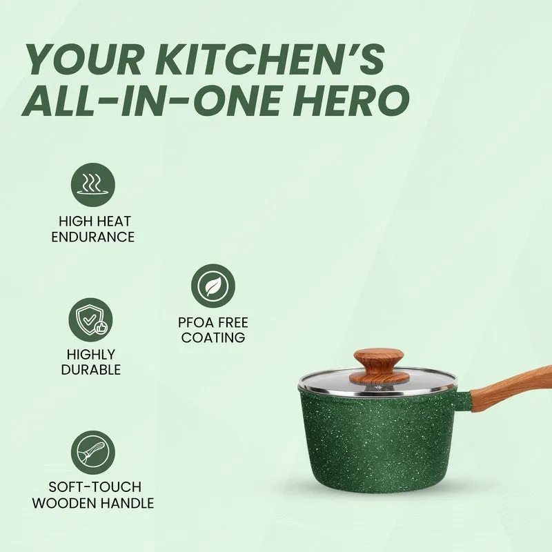 Salford Forged Non Stick Saucepan with Glass Lid (Moss Green) - 1700 mL media 5