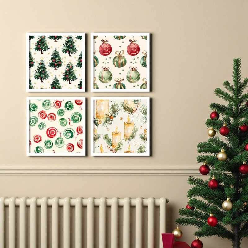 Merry Aura Wall Painting - Set Of Four