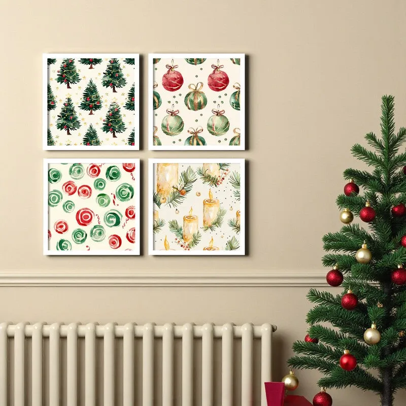 Merry Aura Wall Painting - Set Of Four media 1