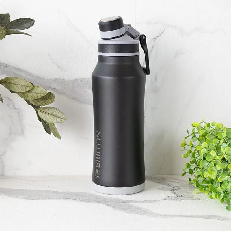 Hydrate Wonder Hot & Cold Thermos Water Bottle (Black) - 1000 mL media 1