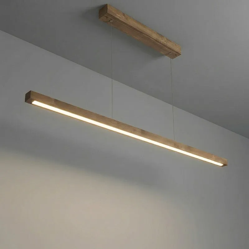 Heliades Linear LED Wooden Ceiling Lamp - Brown media 6
